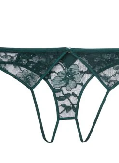 Fleur Du Mal Magnolia Lace Ouvert Panty -Sexy Wear Hub magnoliaouvertevergreenflat2