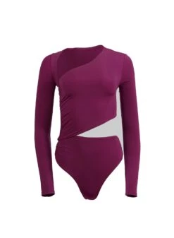 Fleur Du Mal Asymmetric Wrap Bodysuit 13 Fleur Du Mal Asymmetric Wrap Bodysuit -Sexy Wear Hub malbecbodysuitflat1