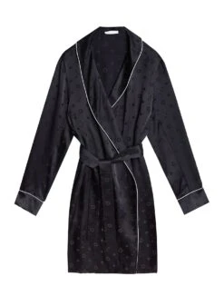 Fleur Du Mal Men's Silk Jacquard Robe 12 Fleur Du Mal Men's Silk Jacquard Robe -Sexy Wear Hub mensrobeflat1