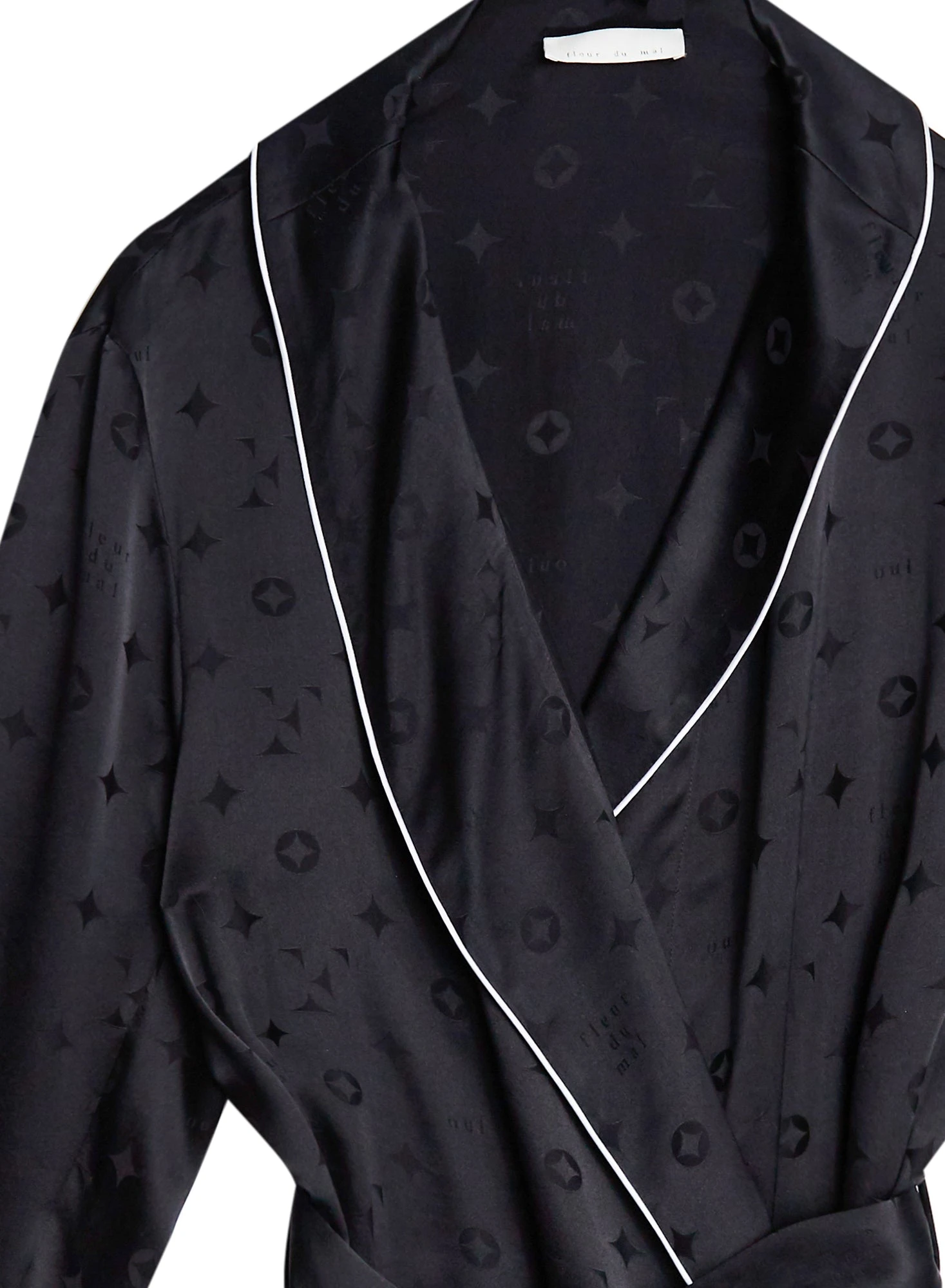 Fleur Du Mal Men's Silk Jacquard Robe 7 Fleur Du Mal Men's Silk Jacquard Robe - Image 7