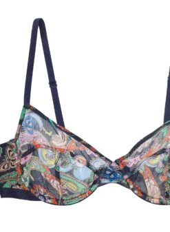 Fleur Du Mal Paisley Mesh Demi Bra -Sexy Wear Hub meshdemibraflat2