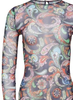 Fleur Du Mal Paisley Mesh Dress -Sexy Wear Hub paisleymeshdressflat2