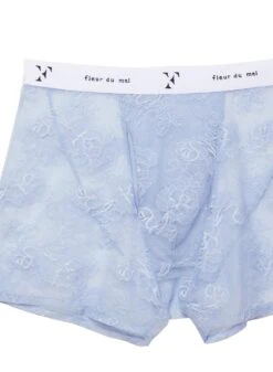 Fleur Du Mal Men's Bouquet Lace Boxer Brief -Sexy Wear Hub pastelskylaceboxerflat2