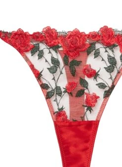 Fleur Du Mal Roses & Thorns Thong -Sexy Wear Hub roseandthornthongflat2