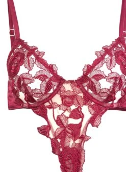 Fleur Du Mal Rose Embroidery Bodysuit -Sexy Wear Hub rosebodysuitflat2