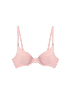 Fleur Du Mal Eco Luxe Jersey Lined Demi Bra -Sexy Wear Hub rosepinkrecycleddemibraflat1