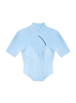 Fleur Du Mal Short Sleeve Corset Knit Top -Sexy Wear Hub ssknittopflat1