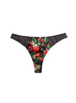 Fleur Du Mal Strawberry Print Thong -Sexy Wear Hub strawberryprintthongflat1