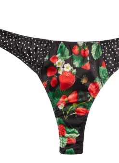 Fleur Du Mal Strawberry Print Thong -Sexy Wear Hub strawberrythongflat2