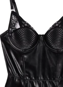 Fleur Du Mal Vegan Leather Bebe Bodysuit -Sexy Wear Hub veganleatherbebebodysuitflat2