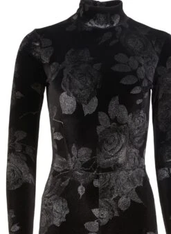 Fleur Du Mal Rose Velvet Catsuit -Sexy Wear Hub velvetcatsuitflat2